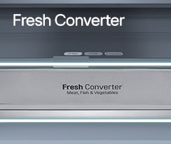 Fresh converter area inside the refrigerator.