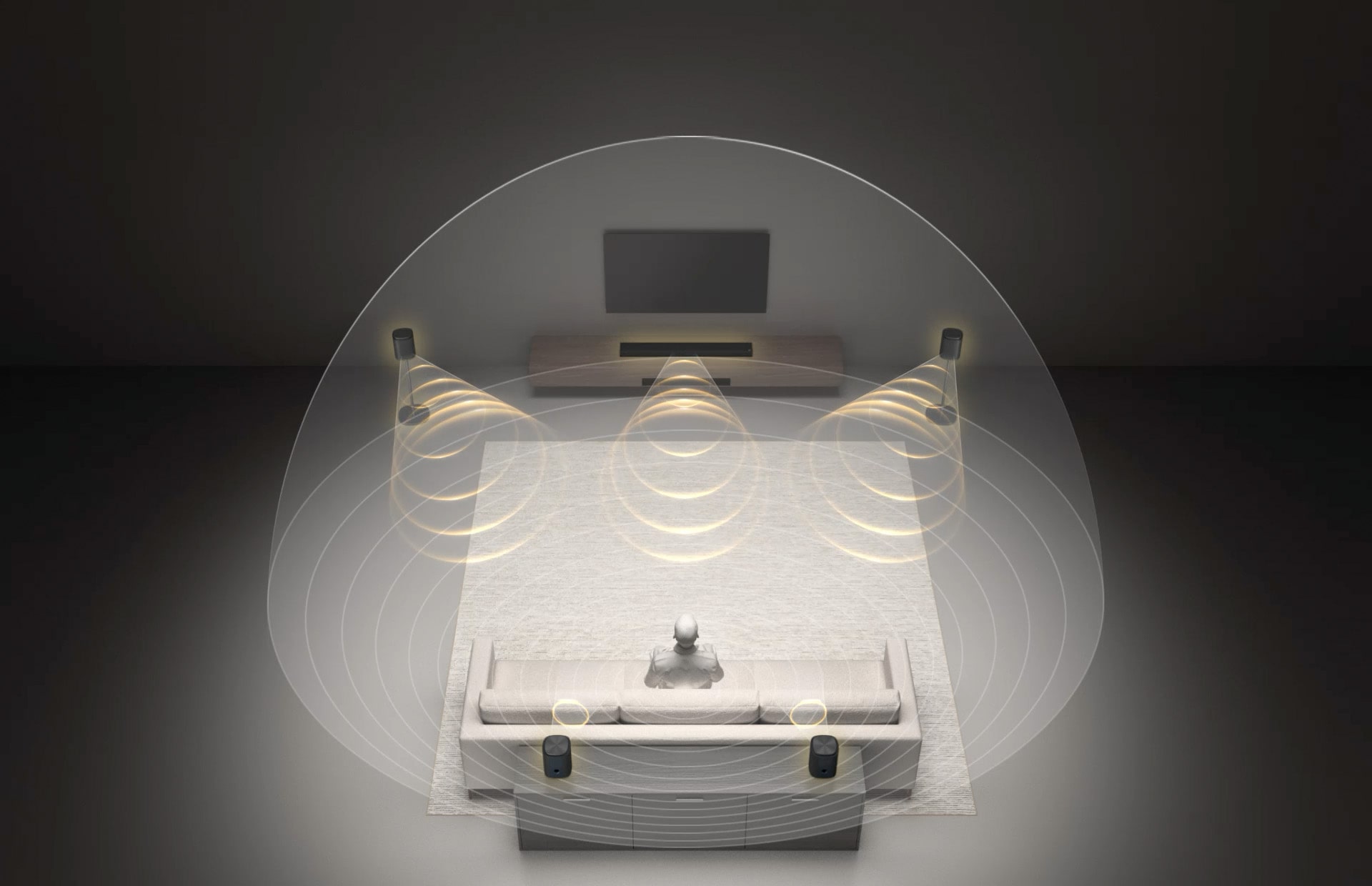 LG Sound Suite with Dolby Atmos FlexConnect technology detects each speaker’s location to optimize surround sound systems