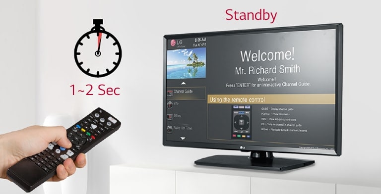 The user is running the screen function via remote control. LN661H series is loaded at a high speed within 1 to 2 seconds.