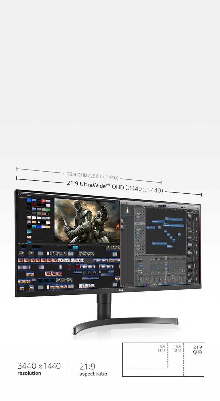LG 34WN750-B 34インチ/ 平面ウルトラワイド(3440×1440) 34インチ高解像度3440×1440曲面型ウルトラワイドモニター