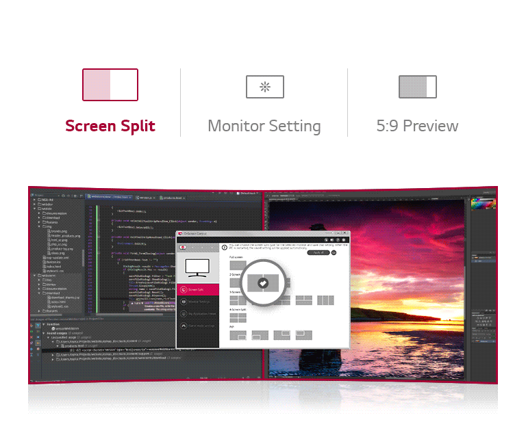 OnScreen Control - Screen Split | Monitor Setting ㅣ 5:9 Preview
