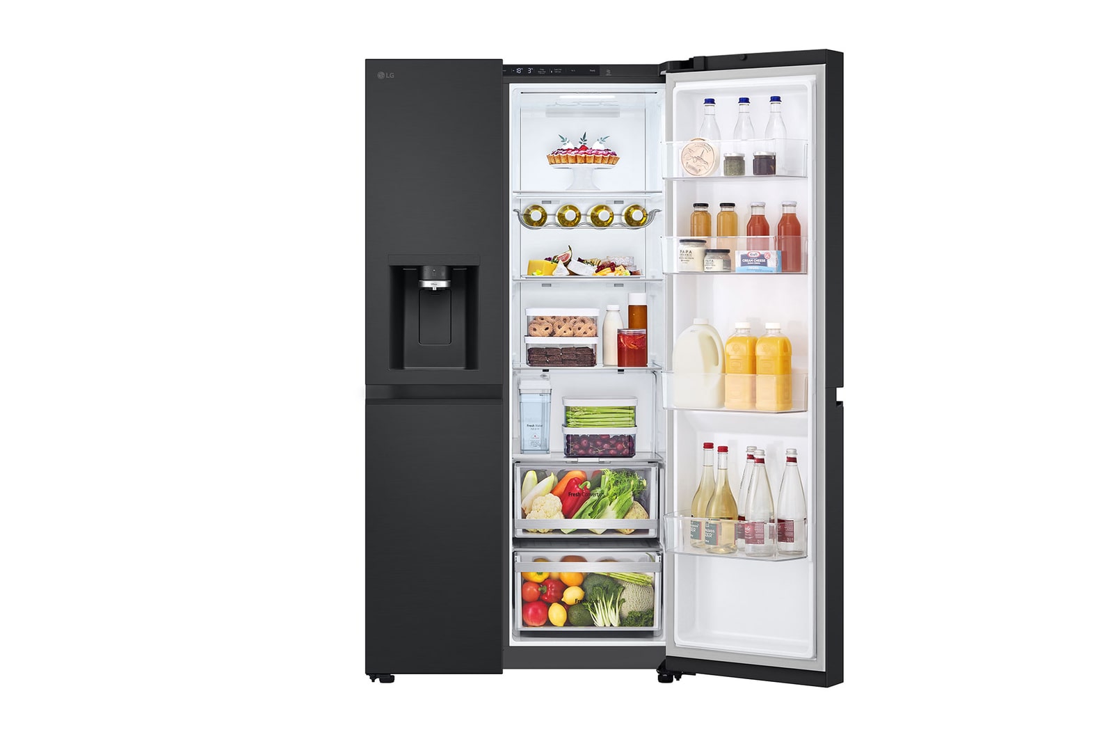one side door open view with food