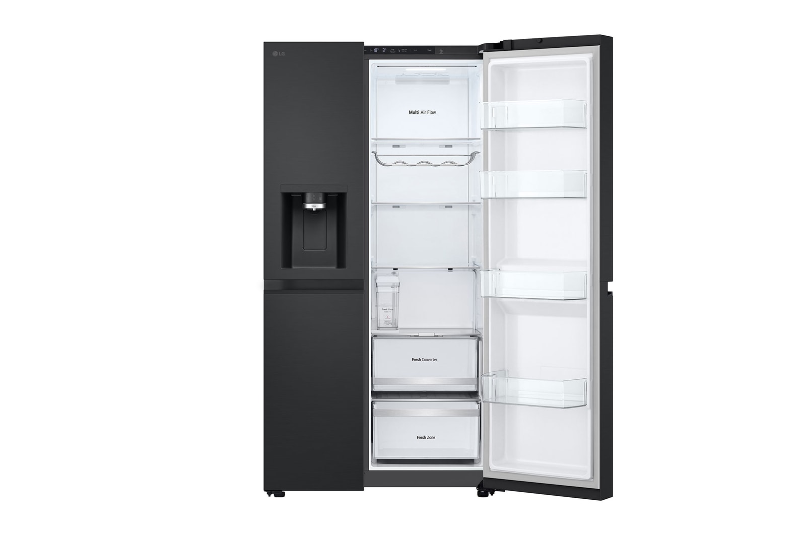 one side door open view without food