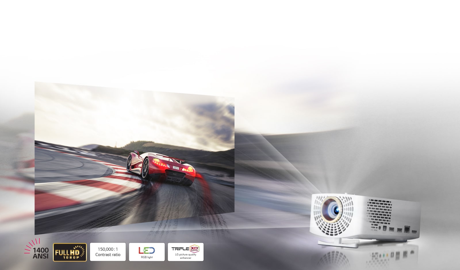 LG Full HD LED 1400 Lumen Projector - HF60LSR | LG UK