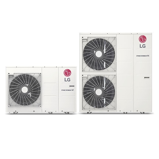 On display are outdoor units of LG Therma V Monobloc.