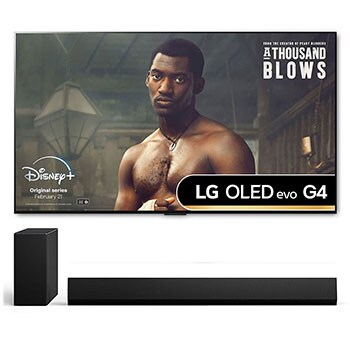 Front view of TV and soundbar