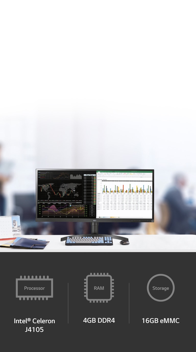 Powerful Performance with Processor (Intel® Celeron J4105), RAM (4GB DDR4) and Storage (16GB eMMC)