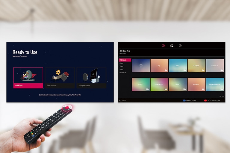 A display is easily controlled using a user-friendly GUI and a remote control.