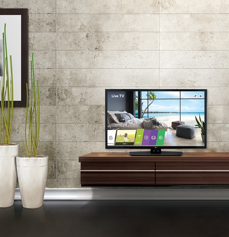 Essential Commercial TV with Commercial Grade Stand