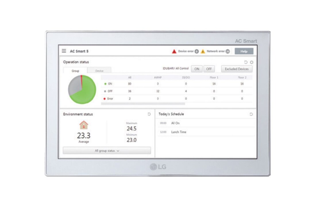 LG Central Controller, AC Smart, Mobile Web Access / BACnet Gateway, PACS5A000