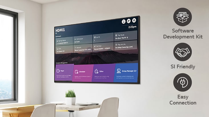 The webOS platform offers convenient access to a variety of functions.	