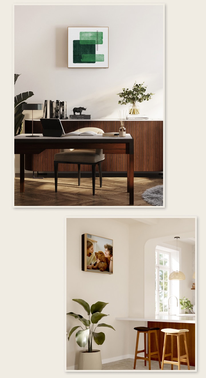Turn appliance into art with a wood-framed display to showcase any masterpiece.	
