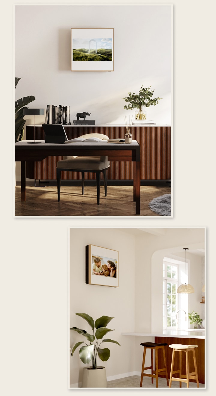 Turn appliance into art with a wood-framed display to showcase any masterpiece.	