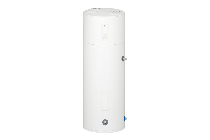 Top view of LG Heat Pump Water Heater WH20ESF0.CA in essence white with a floor standing design.
