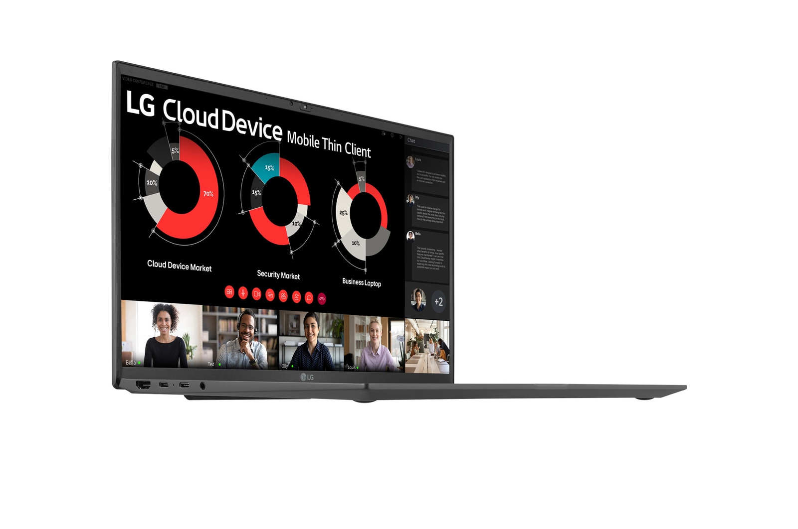 +30 degree side view and cover open