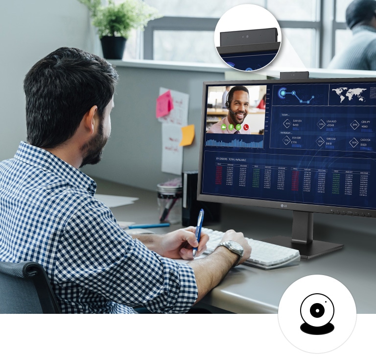 Having online Conference face to face with Pop-up Type Full HD Webcam.