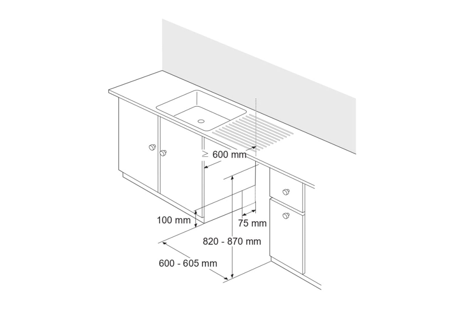 LG 60cm QuadWash™ Integrated Dishwasher TrueSteam™ , DB425TXS