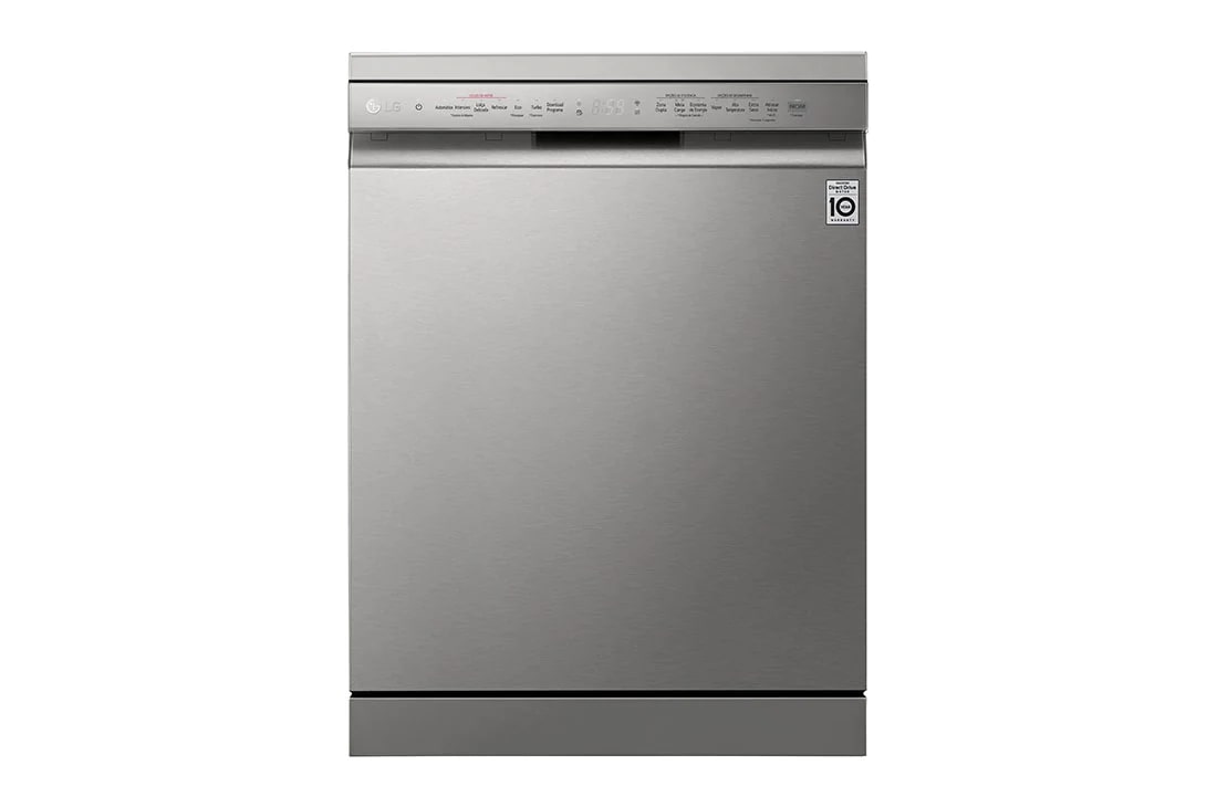 LG 60cm QuadWash™ Freestanding Dishwasher Silver TrueSteam™, DF222FPS