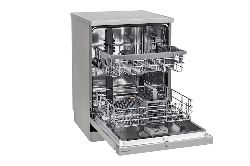 LG 60cm QuadWash™ Freestanding Dishwasher Silver TrueSteam™, DF222FPS
