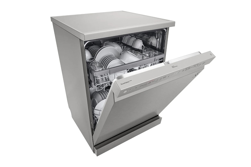LG 60cm QuadWash™ Freestanding Dishwasher Silver TrueSteam™, DF222FPS