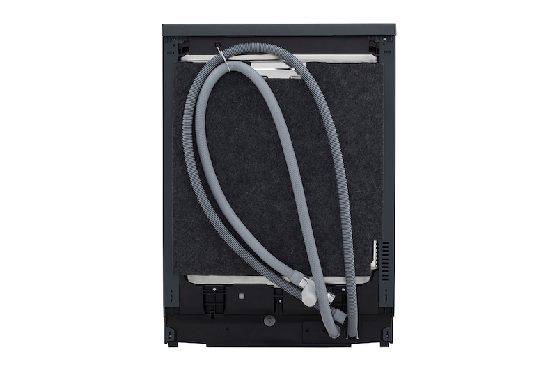 LG 60cm QuadWash™ Freestanding Dishwasher Matte Black TrueSteam™, DF455HMS
