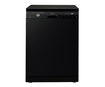 Front view of TrueSteam™ Direct Drive Dishwasher with SmartRack™ Technology (Black) D1454BF