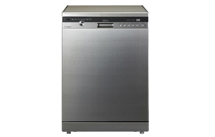 Front view of TrueSteam™ Direct Drive Dishwasher with SmartRack™ Technology (Stainless Steel) D1454TF