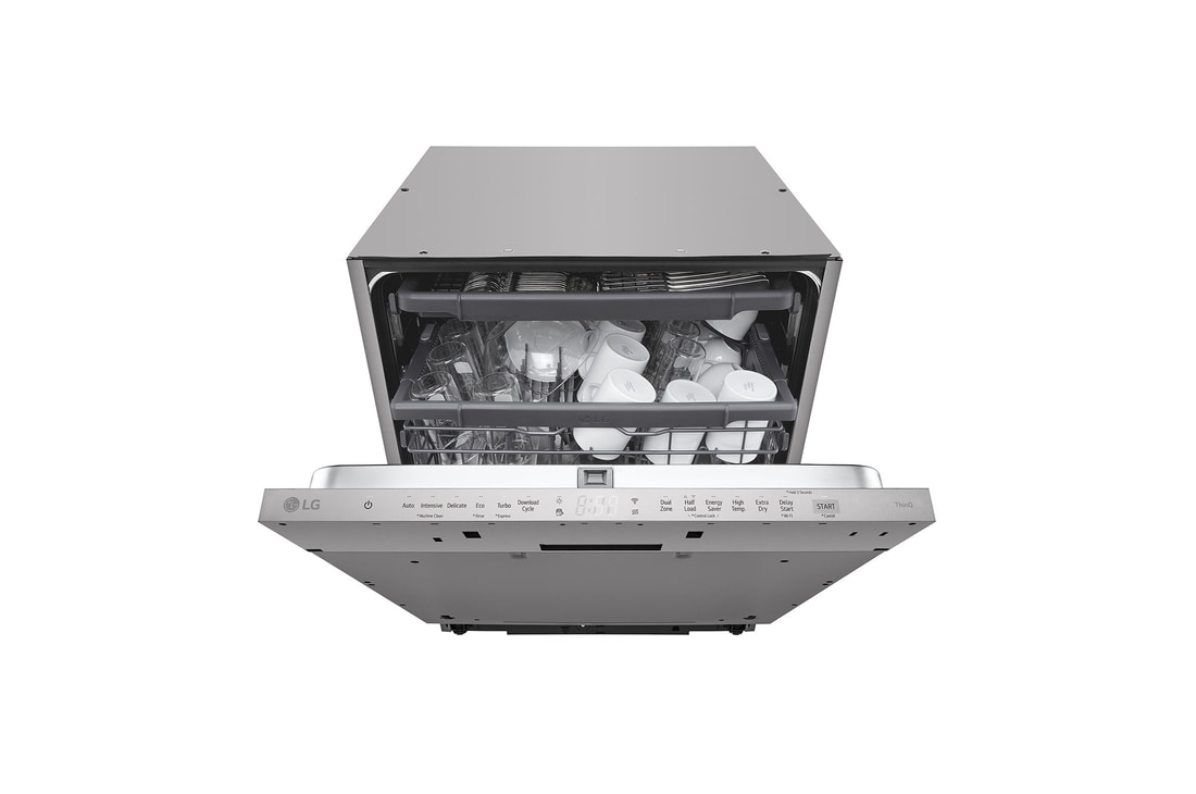 Front view of 14 Place Setting QuadWash™ Full Size Integrated Dishwasher (DB243TX)