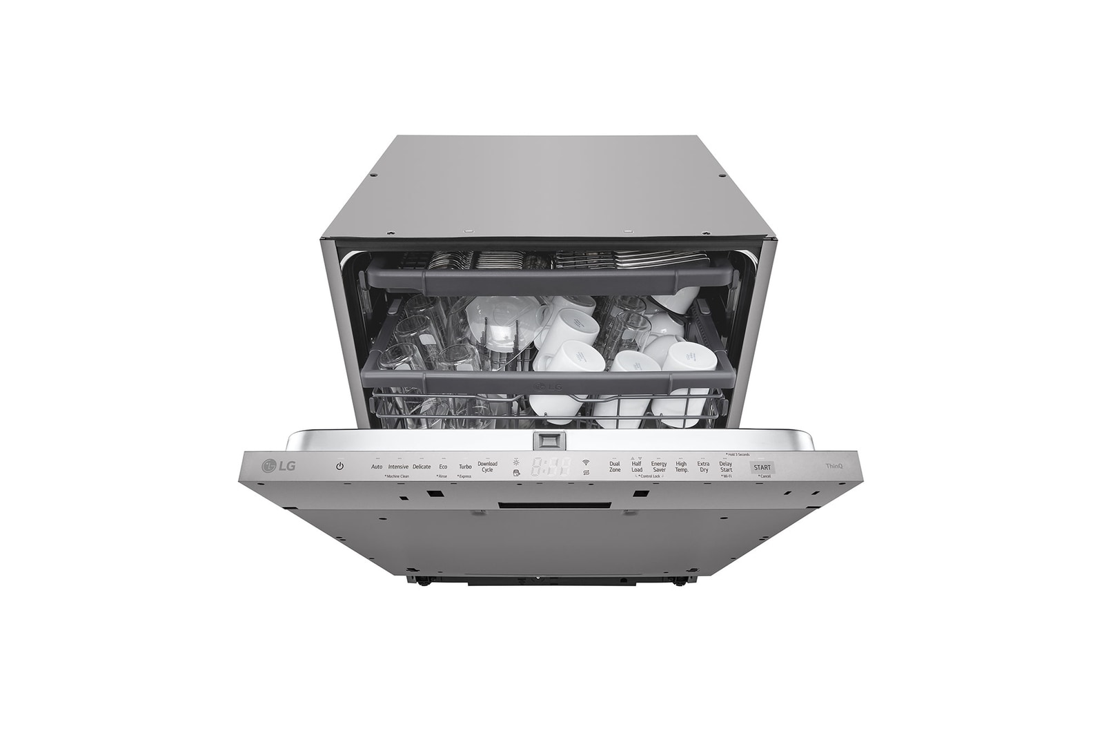 Front view of 14 Place Setting QuadWash™ Full Size Integrated Dishwasher (DB243TX)
