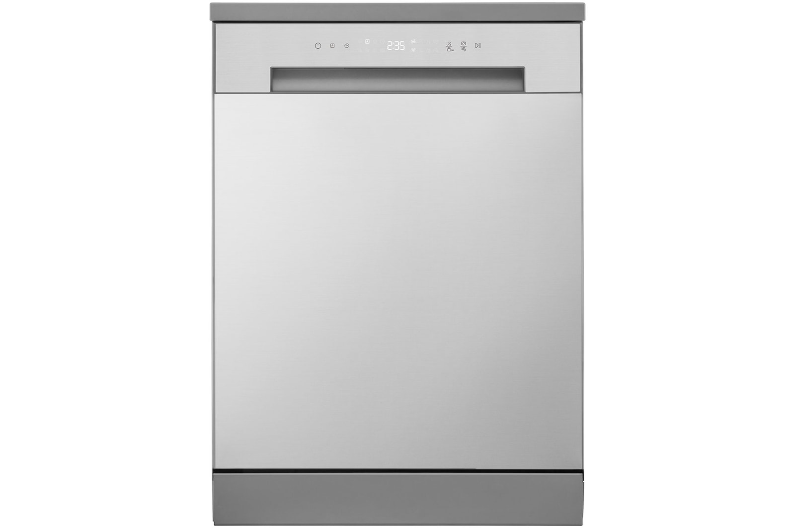 Front view of 13 Place Setting Full Size Freestanding Dishwasher Silver (DF030FL)