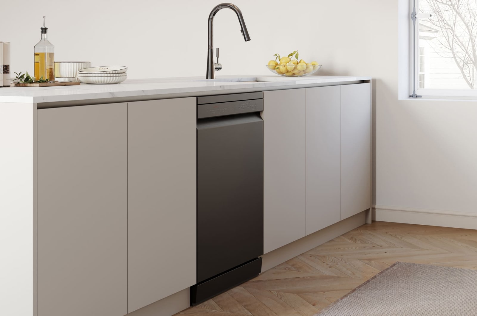 interior shot featuring lg dishwasher