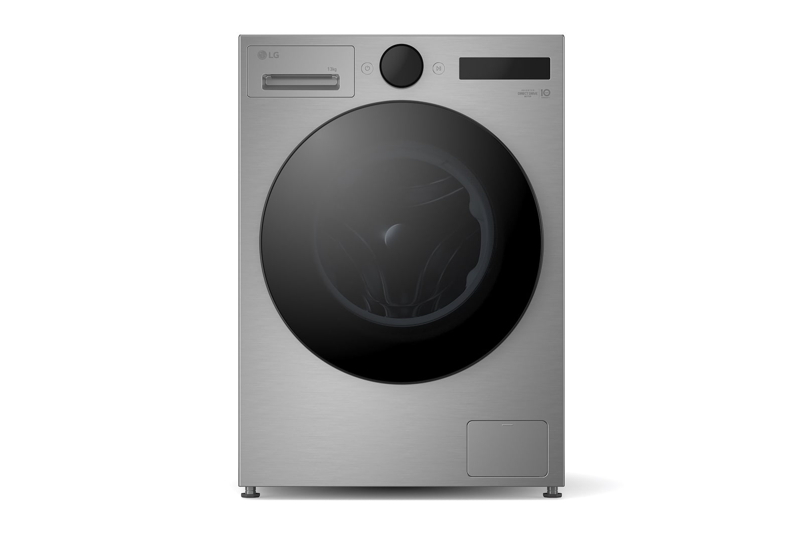 Front view of 13kg AI Direct Drive Washing Machine, Silver F4X7513TSB