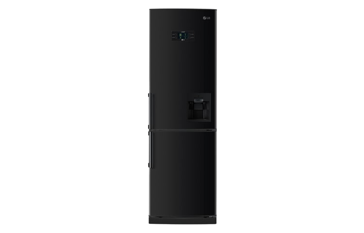Front view of Stylish Black Fridge Freezer with Water Dispenser GB3133WBGW
