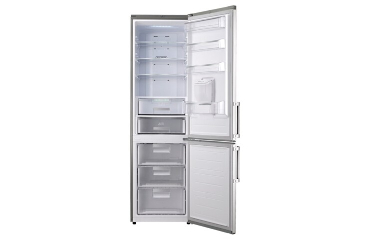 LG Fridge Freezer in Brushed Steel with Water Dispenser and LG's Linear Compressor., GB5240AVAZ
