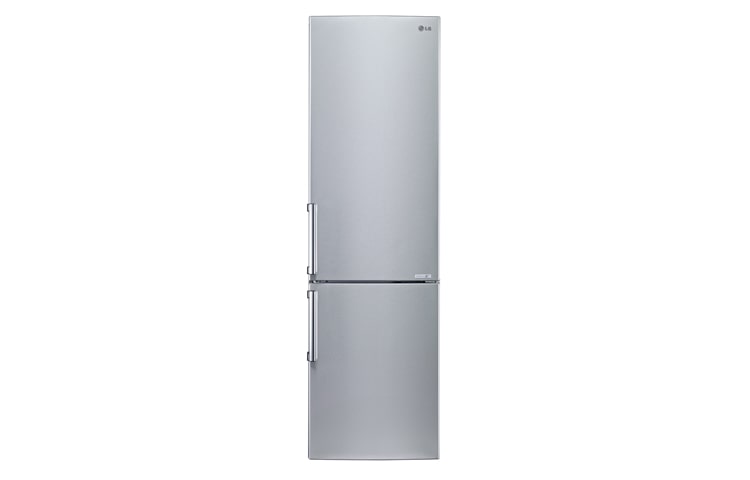 Front view of Freestanding Premium Steel Combi Fridge Freezer GBB530NSCPB