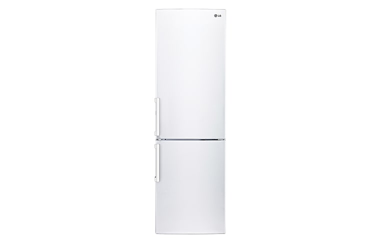 Front view of White Combi Fridge Freezer GBB539SWHWB