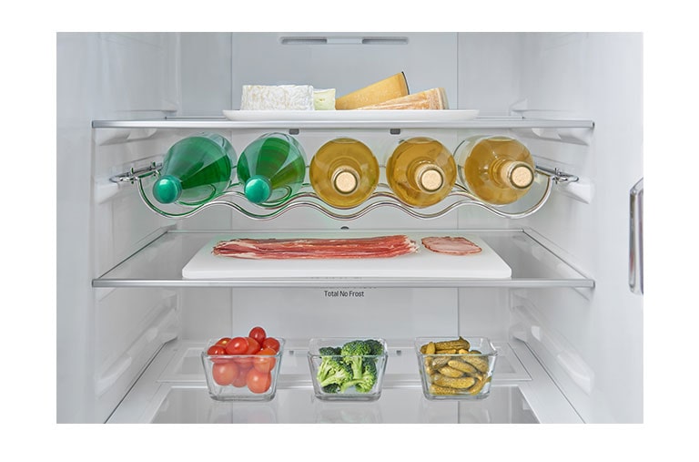 LG Fridge Freezer with Full Wine Rack and Total No Frost, GBB60BLGFS