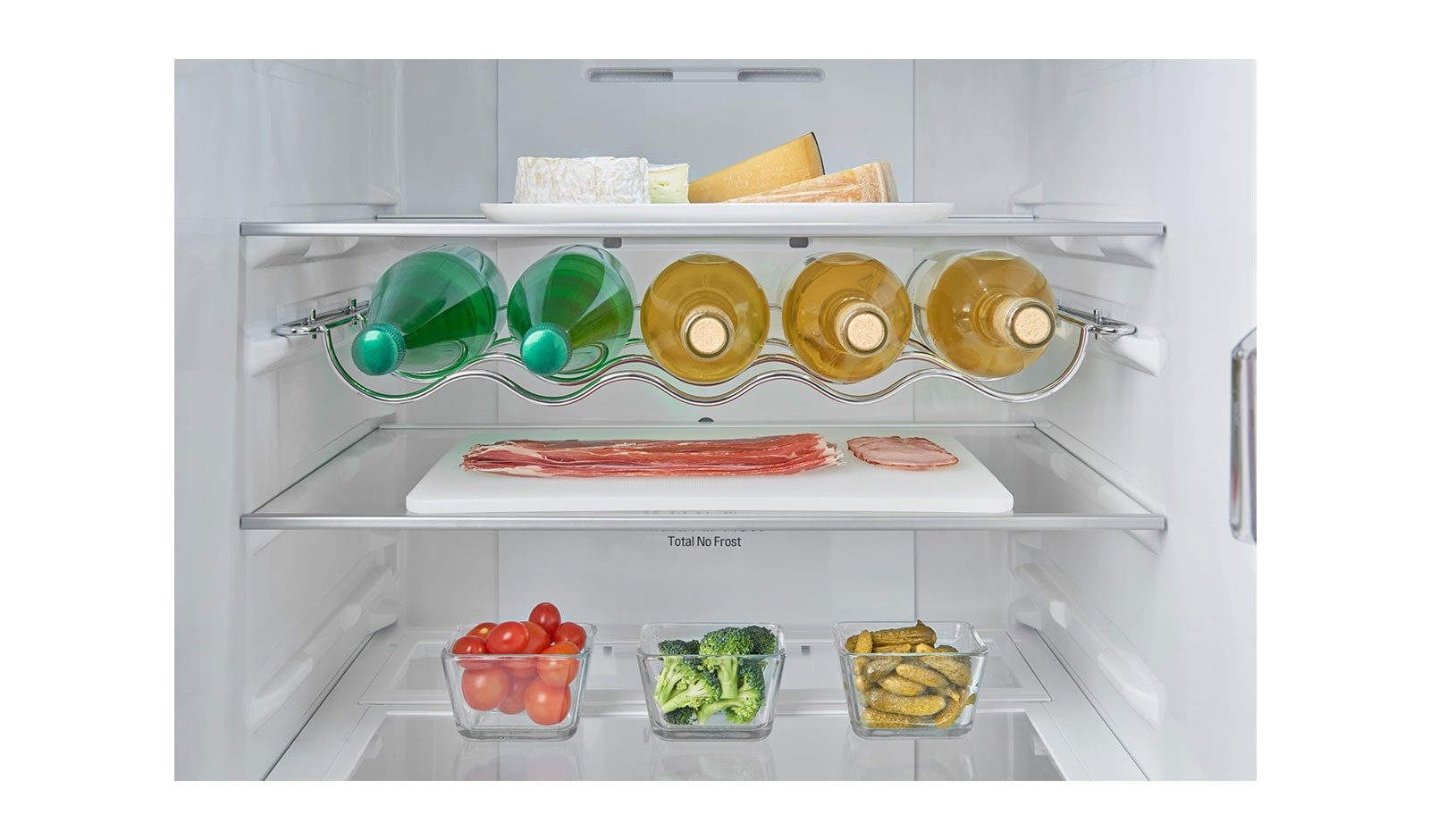 LG Fridge Freezer with Full Wine Rack and Total No Frost, GBB60BLGFS