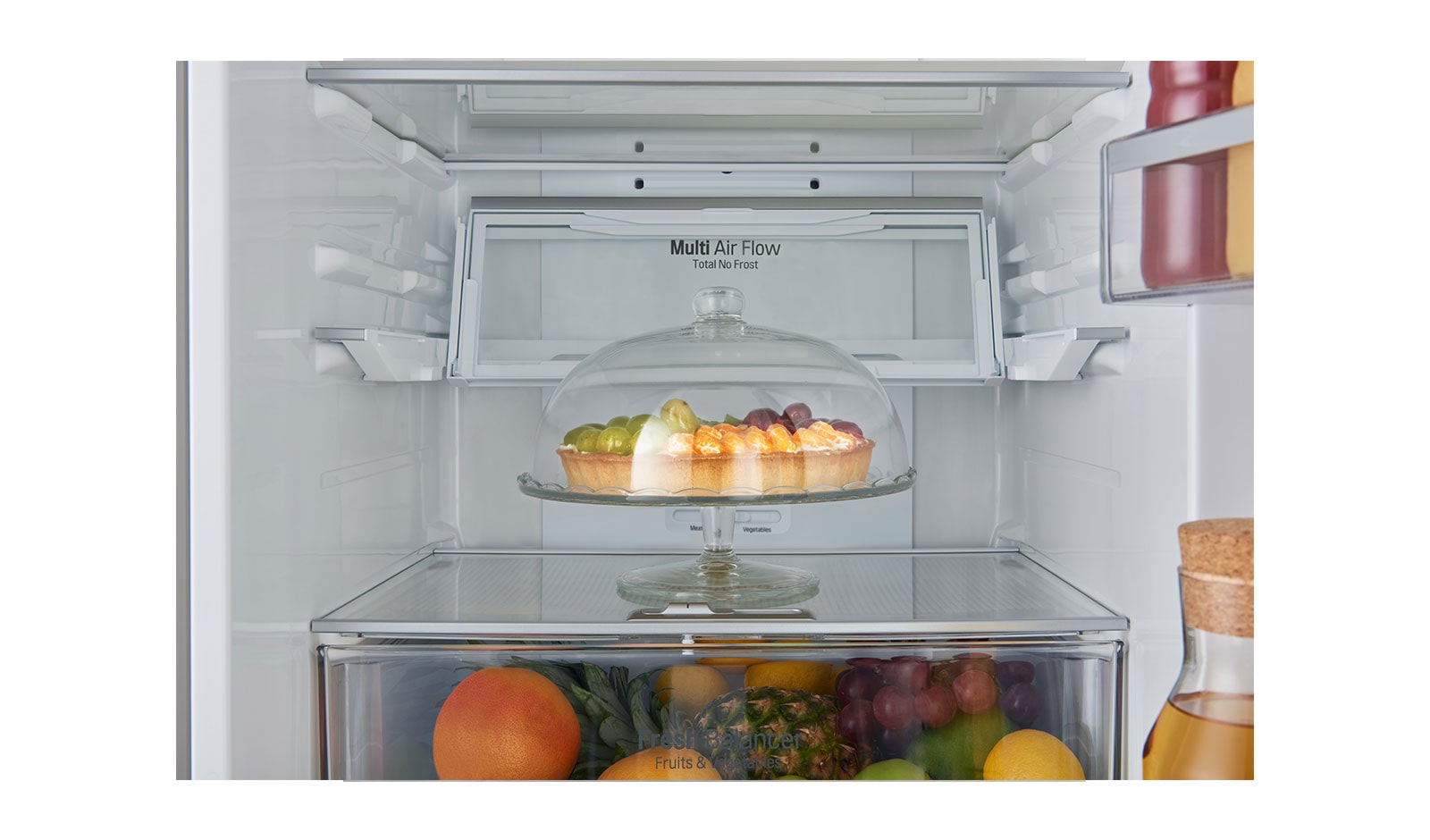 LG Fridge Freezer with Full Wine Rack and Total No Frost, GBB60BLGFS