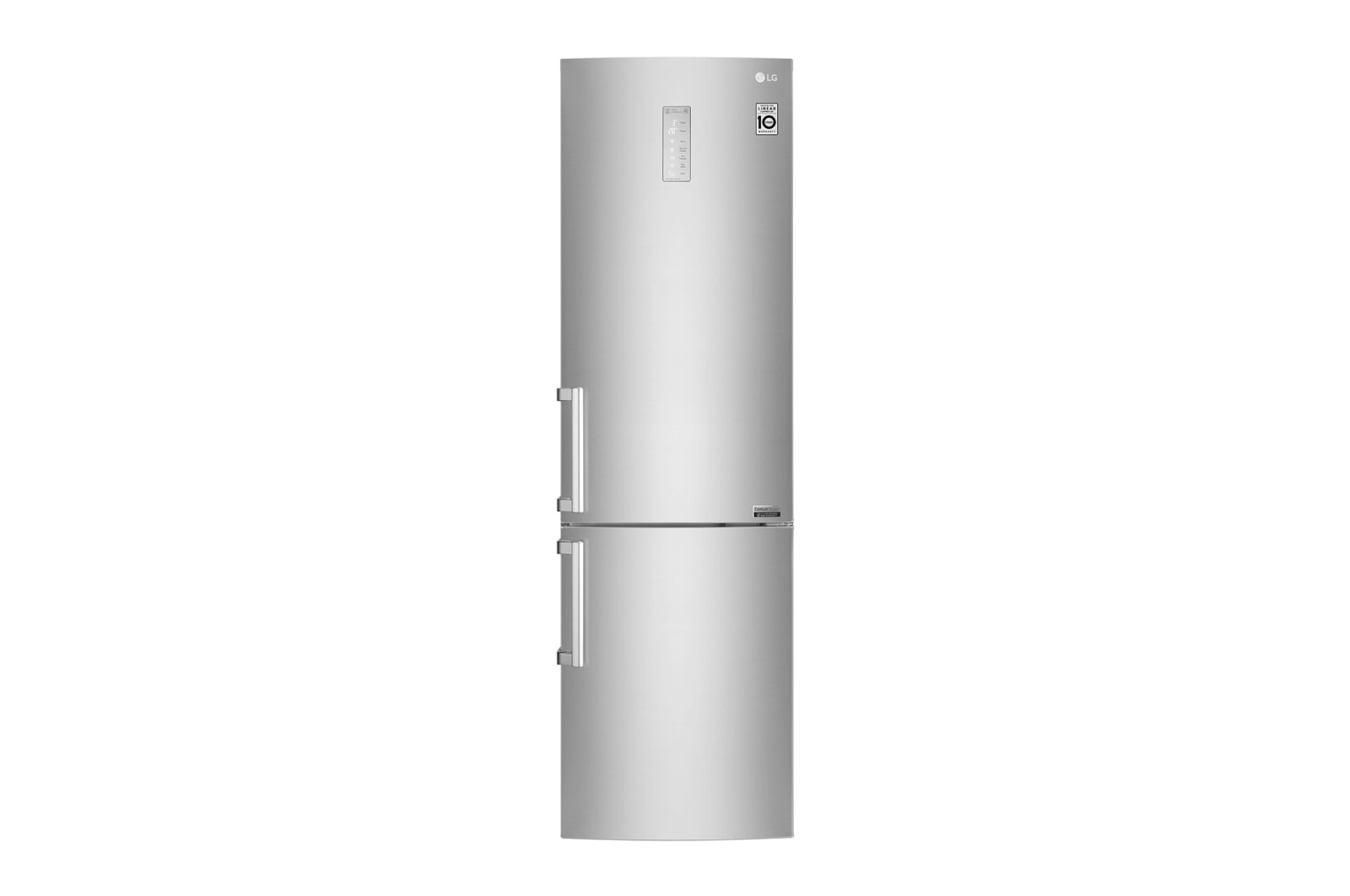 Front view of LG  GBB60NSYQE  Smart 70/30  Fridge Freezer - Premium Steel GBB60NSYQE