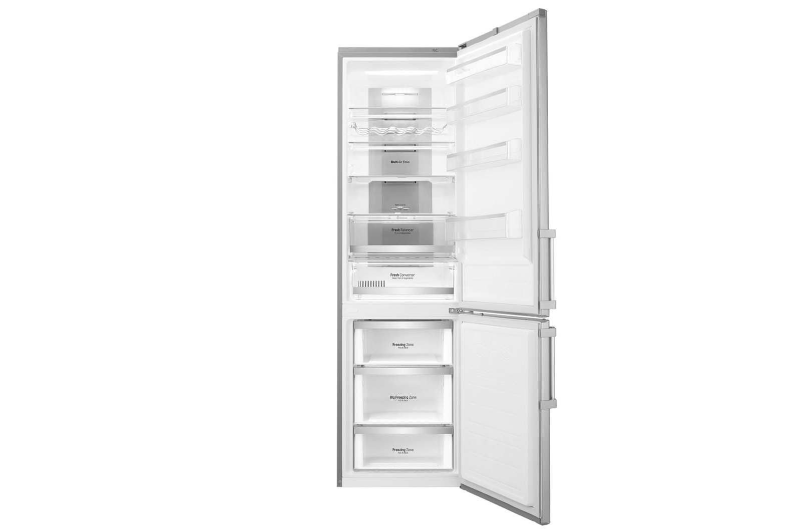 LG  GBB60NSYQE  Smart 70/30  Fridge Freezer - Premium Steel, GBB60NSYQE