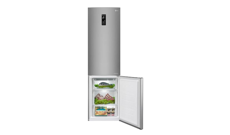 LG Smart Fridge Freezer with Full Wine Rack and Total No Frost, GBB60PZDZS
