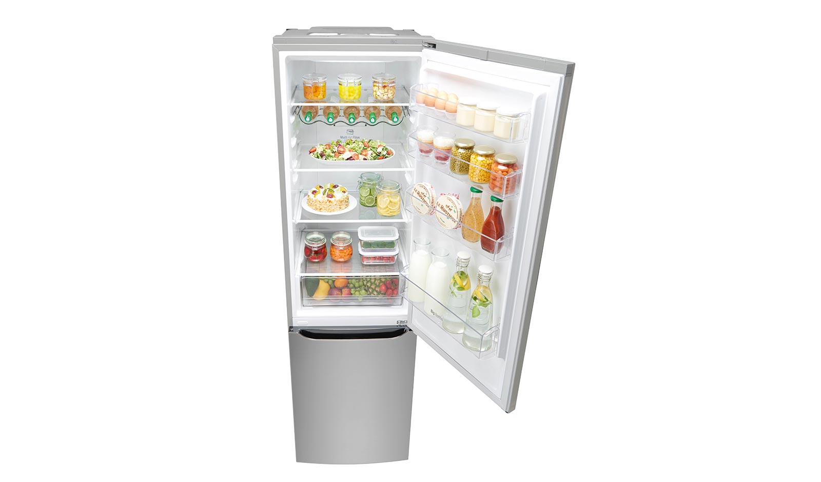 LG Smart Fridge Freezer with Full Wine Rack and Total No Frost, GBB60PZDZS