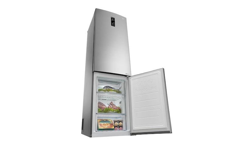 LG Smart Fridge Freezer with Full Wine Rack and Total No Frost, GBB60PZDZS