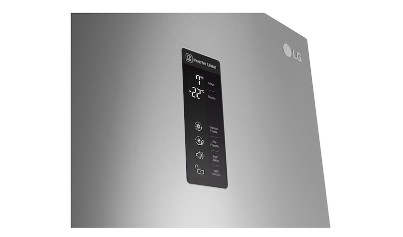 LG Smart Fridge Freezer with Full Wine Rack and Total No Frost, GBB60PZDZS