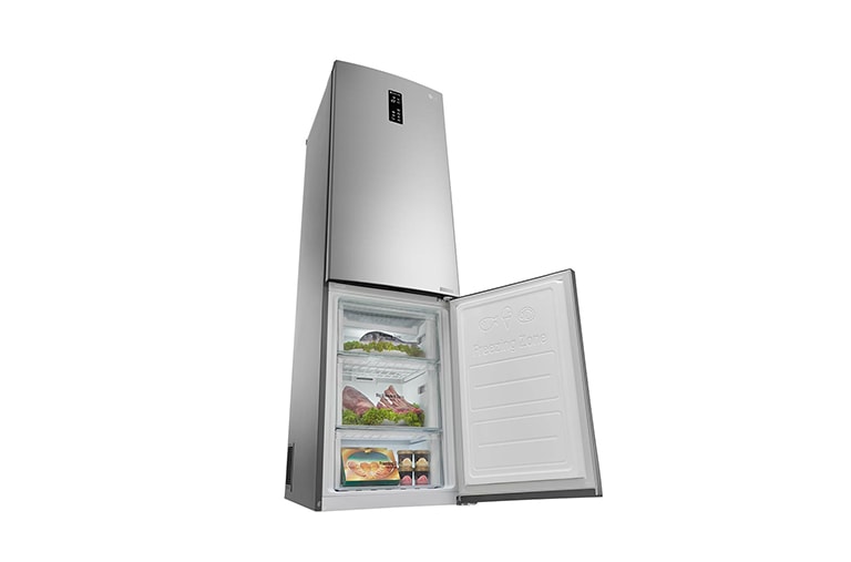 LG Smart Fridge Freezer with Full Wine Rack and Total No Frost, GBB60PZDZS