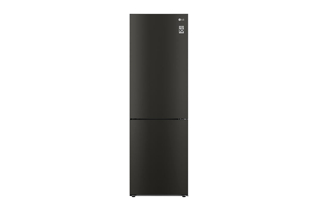 LG 341L Tall Fridge Freezer Black Steel Total No Frost, GBB61BLJEC
