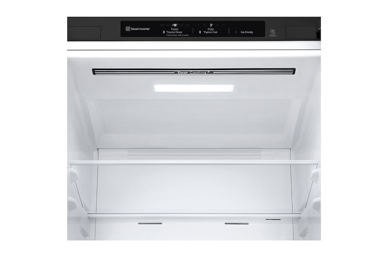LG 341L Tall Fridge Freezer Black Steel Total No Frost, GBB61BLJEC
