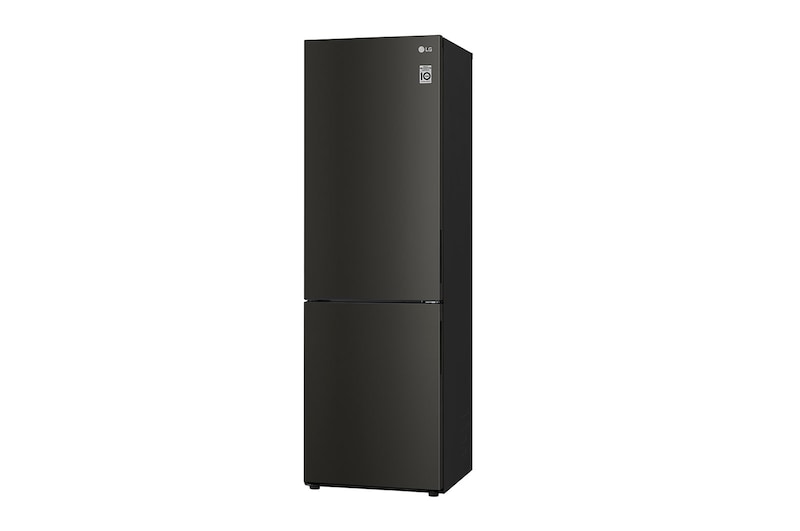LG 341L Tall Fridge Freezer Black Steel Total No Frost, GBB61BLJEC