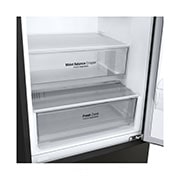 LG 341L Tall Fridge Freezer Black Steel Total No Frost, GBB61BLJEC